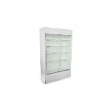 White Wall Unit Display Case With Puck Lights