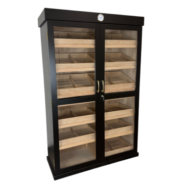 Black two door humidor