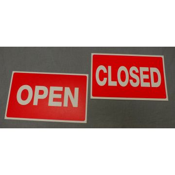 11"Wx7H Open/Closed Plstc Sign
