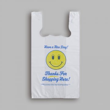 Heavy Duty Happy Face T-Shirt Plastic Bag