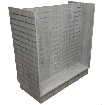 Slatwall H Merchandiser With Extrusions-Barnwood