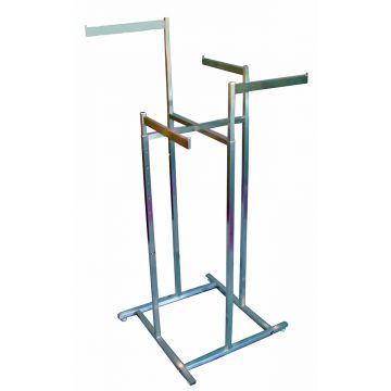 Chrome High Capacity Four Way Clothing Rack