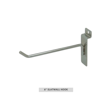Slatwall 6" HOOK - CHROME