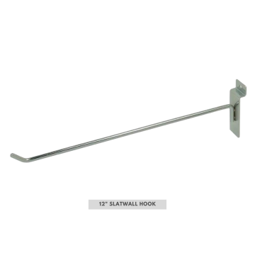 Slatwall 12" HOOK - CHROME