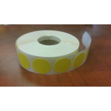 YELLOW COLOR CODED CIRCLE LABEL