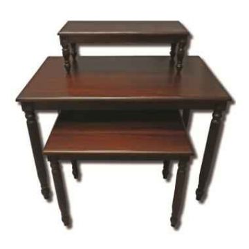 SET OF 3 NESTING TABLES- Dark Mahogany