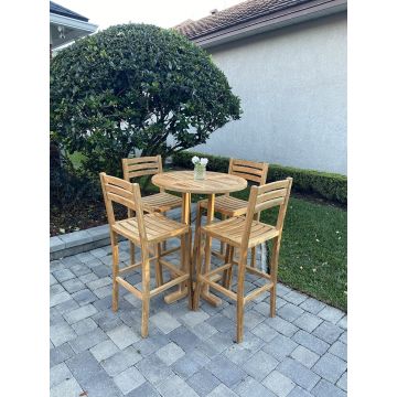 Teak Largo Bar & Cafe Table Set- Round