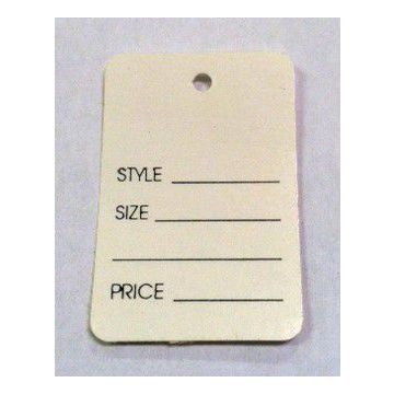 LARGE NON-PERFORATED WHITE TAG- NO STRING