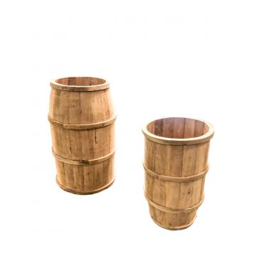 False Bottom Wooden Display Barrels