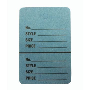 LARGE BLUE PERFORATED TAG