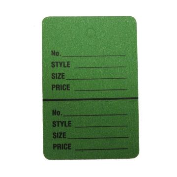 LARGE GREEN PERFORATED TAG