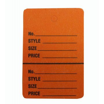 LARGE ORANGE PERFORATED TAG