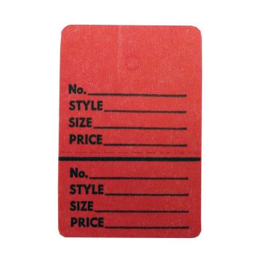 LARGE RED PERFORATED TAG