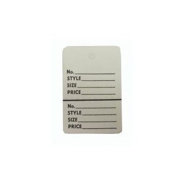 LARGE WHITE PERFORATED TAG