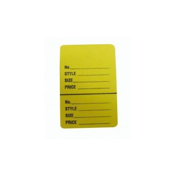 LARGE YELLOW PERFORATED TAG