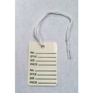 LARGE PERFORATED WHITE TAG- STRING