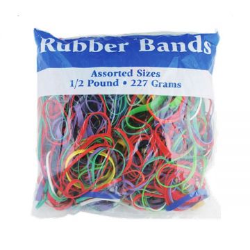 RUBBER BANDS - ASSORTED 1/2 POUND