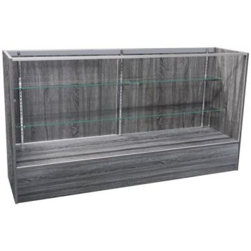 6 foot glass display case - barnwood