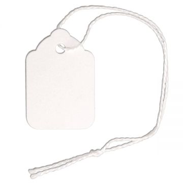 5/8" X 15/16" Scalloped Tag W/ String