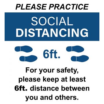 Blue Social Distancing Poster