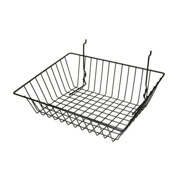 SLATWALL/GRID SLOPE BASKET- BLACK