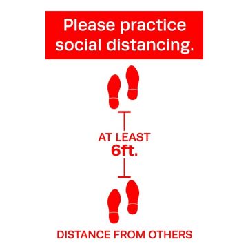 social distance signage red