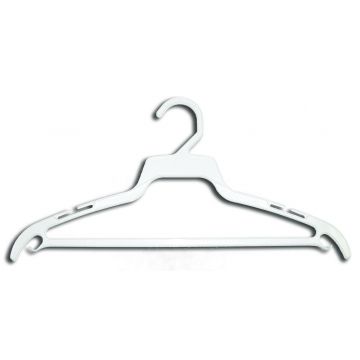 Economy White Children's Plastic Clothing Hanger Set - Case of 250