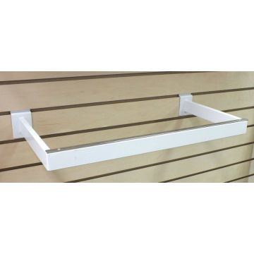 RECTANGULAR U-SHAPED SLATWALL HANGRAIL- WHITE