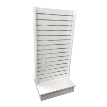 2 Way Slatwall Unit- White With Metal Inserts 